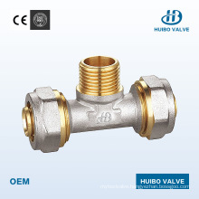Tee Channel Brass Fitting Male Thread for Wholesales